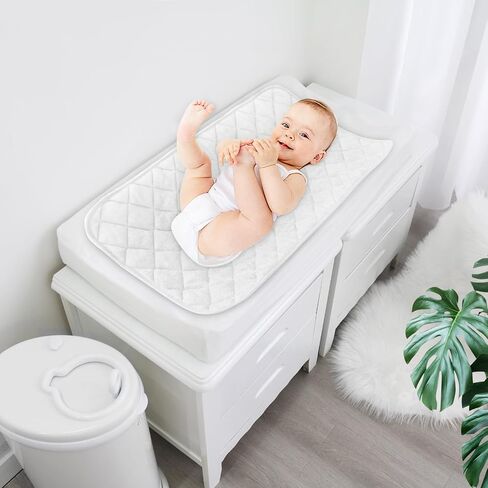 Changing Pad Liner - 5 Pack (Improved Thickness), Superior Bamboo Terry Surface, Waterproof & Absorbent Diaper Changing pad Liners in Saudi Arabia