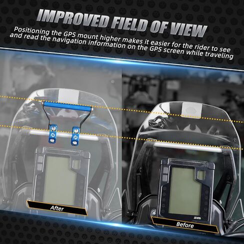 Navigation Bracket Clamp Holder Navigation Rise Bracket Compatible with Yamaha Tenere 700 /XTZ700 2019-2024, Tenere 700 Rally Edition 2020-2024, Black, See Fitment in Saudi Arabia