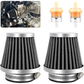 smseace 4 قطع 50 مم فلتر هواء للدراجات النارية مع فلتر وقود 3/16 بوصة بديل لـ 70cc 100cc 110cc 125cc 150cc 200cc سكوتر ATV الترابية دراجة نارية