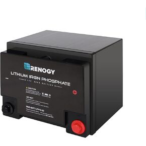 Renogy Lifepo4 Lithium-Iron Phosphate Battery 12 Volt 50AH Built-in BMS LFP Deep Cycle Battery for RV, Solar, Marine, and Off-Grid Applications