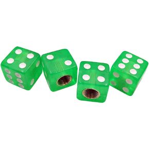 4pcs Plastic Wheel Stem Tyre Air Valve Stem Caps Dice Shape Universal Stem Covers for Cars, SUVs, Bike, Trucks (Blue)