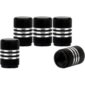 Senzeal 5X Aluminum Car Tire Valve Stem Caps Round Style Air Covers Red