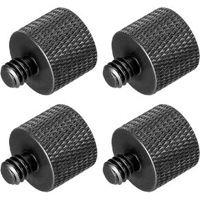 PATIKIL Mic Stand Adapter 1/4 Male to 3/8 Female Camera Screw Thread Adapter for Microphone Tripod Stand Red 4 Pack