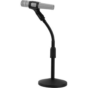 Geekria for Creators Gooseneck Telescoping Tabletop Microphone Stand with Flexible Arm Compatible with ATH ATR2100, FIFINE K668 Adjustable Desk Mic Holder with Weighted Base