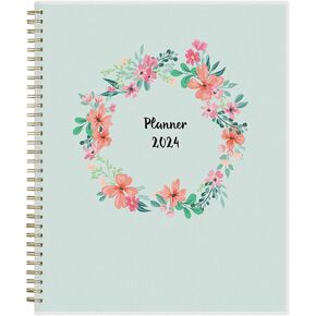 Blue Sky 2024 Weekly and Monthly Planner, January - December, 8.5" x 11", Frosted Cover, Wirebound, Laurel (144729)