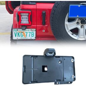 Rear License Plate Holder Frames with Light Fits for 2018-2024 Jeep Wrangler JL/JLU License Plates Mounting Bracket