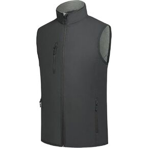 Men's Softshell Vest Fleece-Lined Windproof Sleeveless Jacket for Travel Hiking Fishing Running Golf in Kuwait