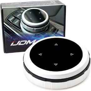 iJDMTOY Larger Knob Cover Compatible with BMW 1 2 3 4 5 7 X Series Multimedia iDrive Button Cover Set (Fit 7-Button iDrive, Confirm Fitment w/ 2nd Pic)