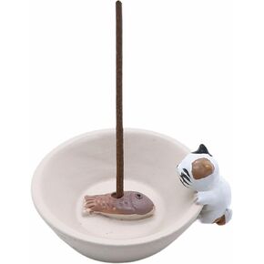 Incense Holder Resin Incense Stick Burner Small Cat Incense Sticks Holder ,Mini Cute Animal Statue Home Insencents Burner