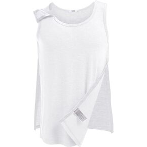 Deyeek Post Shoulder Surgery Shirts for Women Tear Away Snap Button Rotator Cuff Shirt Mastectomy Chemo Port Access Tank Tops