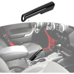 RT-TCZ for Jeep JK Handbrake Cover Trim Red, Parking Brake Cover Trim for Jeep Wrangler JK JKU 2011-2017 Red Interior Accessories