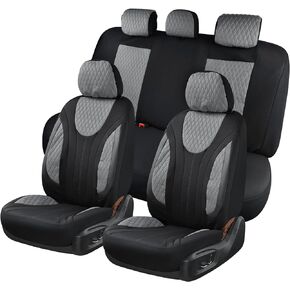 Coverado Car Seat Covers Full Set, 11 Pieces Universal Seat Covers for Cars, PVC Car Seat Cushions, Auto Car Seat Protectors for Front and Rear, Driver Seat Covers Fit for Most Vehicles Black
