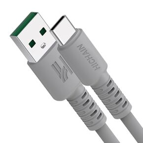 USB C Charger Cable Yellow 4 ft, 100W Silicone Type C Fast Charging Cord Data Sync USB C to USB C Cable for Phone Samsung Galaxy Pixel Xiaomi PS5 JC-CCY4