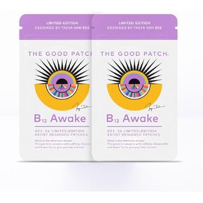 رقعة Good Patch B12 Awake التي صممها الفنان بمكونات نباتية، مملوءة بالكافيين وB12 ومستخلص الشاي الأخضر، مصممة لتمنح يومك دفعة (8 لصقات إجمالية) in Kuwait