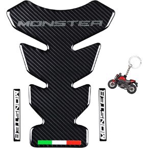 5D Real Carbon Fiber, Fuel Gas Tank Protector, Tank Pad for MONSTER 1000 S 1100 EVO 1200 R 400 600 620 695 696 750 796 797 800 821 900 S2R S4 S4RS Monster, 2 Pcs Per Set