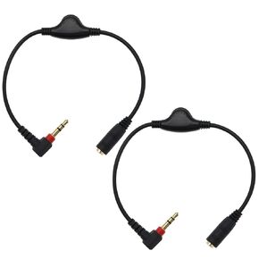 Create idea 2PCS 3.5mm Male to Female Audio Extension Cables Headphone/Speaker Volume Control Cable for Computers MP3 MP4 Headphones Plug and Play 25cm Length
