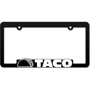 Taco License Plate Frame 3D Raised Letter