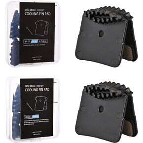 Inkesky 2 Pairs BR-05 Disc Brake Pads Compatible with Shimano H01A/H03A - Resin with Cooling Fin for 4-Piston Brake Calipers