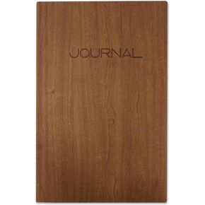 BookFactory Journal/Writing Notebook/Blank Diary/Lined Pages Book - 192 pages 5.25" x 8.25" Soft Touch Wood Finish Cover Case Bound (JOU-192-M5CS-AXE94000(Journal))