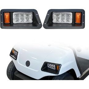 LED Head Light Kit For YAMAHA G14 G16 G19 G22 Gas or Electric Golf Cart Models Passenger Driver Side Replace 12V Headlights Light Kit Assembly For YAMAHA