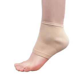2 Pairs Achilles Tendon Heel Protector, Compression Padded Sleeve Socks, Breathable Heel Gel Heel Sleeve for Bursitis Tendonitis Tenderness (Black)