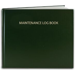 BookFactory Red Maintenance Log Book - 120 Pages 9" x 7" Red Imitation Leather Cover Section Sewn Hardbound (LOG-120-97CS-A-LRT30-(Maintenance))