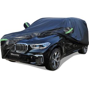 Car Cover Waterproof All-Weather - Universal Fit 191-207 Inches SUV Car Cover Door Zipper Waterproof Car Cover Sun Protection Outdoor Car Cover with Reflective Strips Oxford Material Cover