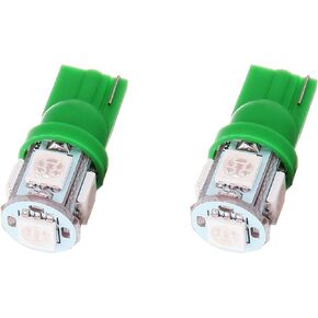 cciyu 194 Extremely Bright LED Bulbs T10 5-5050-SMD Light Lamp License Plate Light Lamp Wedge T10 168 2825 W5W Green Pack of 2