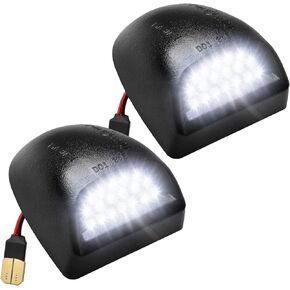 Pack-2 LED License Plate Light, 6500K Ultra White Light Tag Lamp Assembly Replacement for Chevrolet Saab Bantuh Chevy Silverado Tahoe GMC Cadillac (Black)