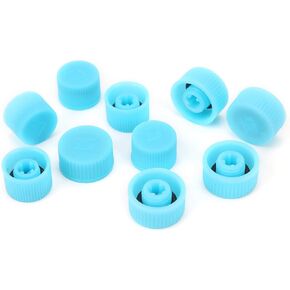 A/C Refrigerant Port Cap W/Seal Ring High/Low Side ABS Air Conditioning Charging Port Seal Caps Kit (Pack of 10, Blue)