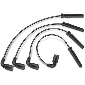 A-Premium Ignition Spark Plug Wires Set of 4 Compatible with Chevrolet Aveo 2004-2008, Aveo5 2006-2008 & Daewoo Lanos 1999-2002 & Pontiac Wave Wave5, L4 1.6L