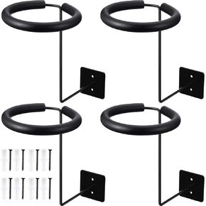Wall-mounted Motorcycle Accessories Black Helmet Holders Metal Helmet Hangers Multifunctional Helmet Racks with Sponge Tubes and Expansion Screws for Basketball Hat Cap (8 Pieces)
