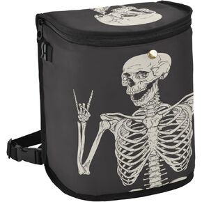 سلة مهملات السيارة على شكل جمجمة الهالوين مع غطاء، سعة 7.9 جالون، مادة بوليستر، قابلة للطي ومقاومة للماء in Kuwait