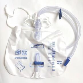 5 packs Urinary Drainage Bag with Anti-Reflux Chamber, adult Urine Bag with 2000 mL Volume, Professional Urinary Bag for Home and Hospitals Health Aids
