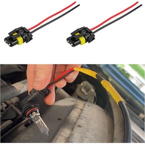 2 PCS Female Adapter Wiring Harness Socket, 9005 9006 HB3 HB4 Heavy Duty Wire Connector for Headlights Fog Lights, Automotive Lampholder Wire Replacement Accessories