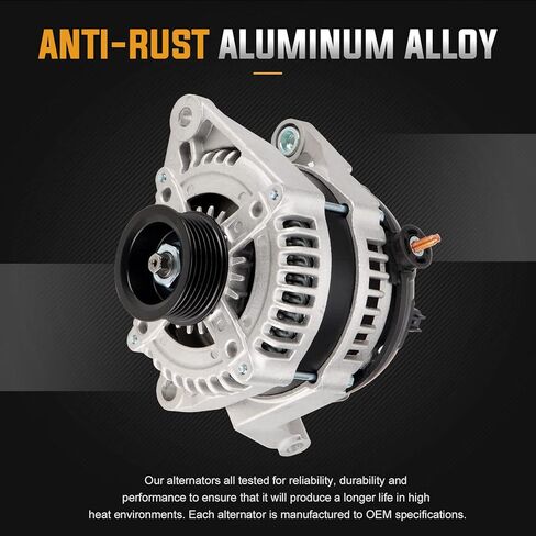 Alternator 4.7L 3.7L Replacement Compatible with 2001-2006 Dodge Durango, 2005-2006 Jeep Grand Cherokee, 2006 Commander, 2003-2006 Liberty Replace VND0281, 400-52118R, 4801252AA in Saudi Arabia