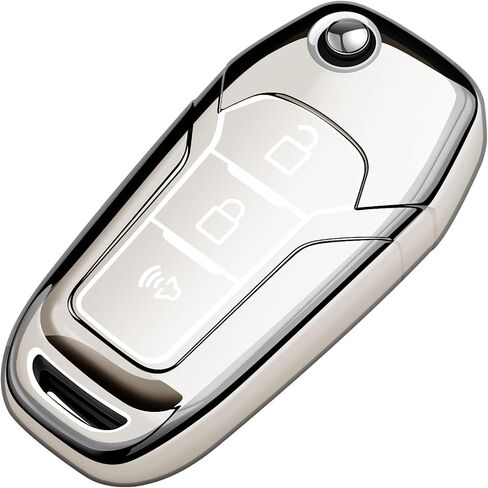 Tukellen لغطاء مفتاح Ford Key Fob الناعم من مادة TPU للحماية الكاملة غطاء مفتاح متوافق مع Ford F150 F250 F350 F450 F550 Explorer Ranger Escape Key Shell (أحمر) in Kuwait