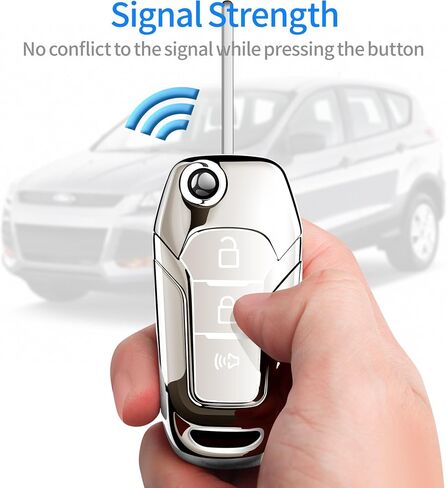 Tukellen لغطاء مفتاح Ford Key Fob الناعم من مادة TPU للحماية الكاملة غطاء مفتاح متوافق مع Ford F150 F250 F350 F450 F550 Explorer Ranger Escape Key Shell (أحمر) in Kuwait