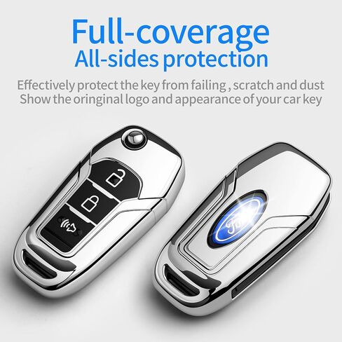 Tukellen لغطاء مفتاح Ford Key Fob الناعم من مادة TPU للحماية الكاملة غطاء مفتاح متوافق مع Ford F150 F250 F350 F450 F550 Explorer Ranger Escape Key Shell (أحمر) in Kuwait