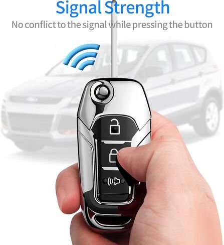 Tukellen لغطاء مفتاح Ford Key Fob الناعم من مادة TPU للحماية الكاملة غطاء مفتاح متوافق مع Ford F150 F250 F350 F450 F550 Explorer Ranger Escape Key Shell (أحمر) in Kuwait