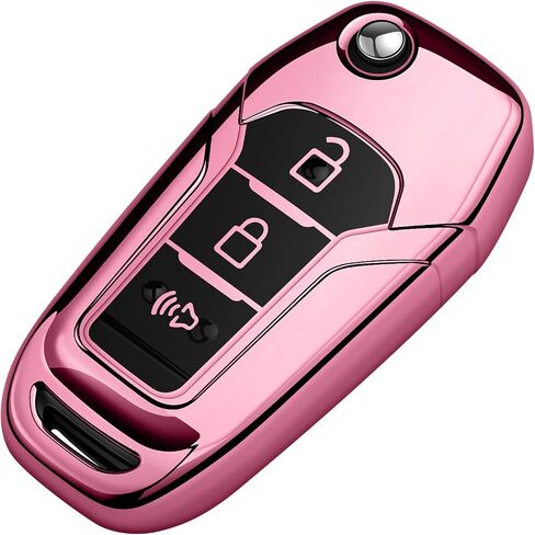 Tukellen لغطاء مفتاح Ford Key Fob الناعم من مادة TPU للحماية الكاملة غطاء مفتاح متوافق مع Ford F150 F250 F350 F450 F550 Explorer Ranger Escape Key Shell (أحمر) in Kuwait