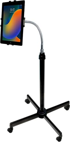 Gooseneck Floor Stand – CTA Height-Adjustable Gooseneck Floor Stand with 360-Degree Rotation for iPad 10th Gen 10.9" - iPad 7/8/9 Gen 10.2" - iPad Air 4 & 7-13" Tablets - Black (PAD-AFS) in Saudi Arabia