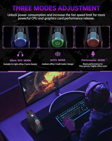 ACEMAGICIAN Mini PC Gaming، AMD Ryzen 7 5700U 32GB DDR4 512GB M.2 SSD 11 Pro Zen 3 Ryzen Mini PC RGB Lights AMR5 Mini Computer 4K UHD، Type-C، WiFi6/BT5.2، تشغيل تلقائي in Kuwait