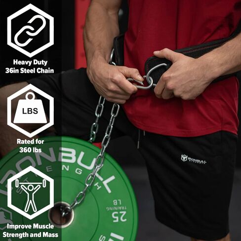 Dip Belt for Weightlifting - Weight Dipping Belt for Lifting Weights - Heavy Duty for Weighted Pull up, Dips, Squats, Hips, Pullups - For Men and Women in Saudi Arabia