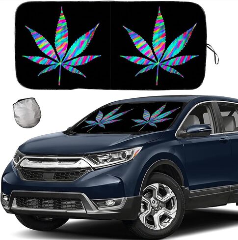 [2024 Upgrade] TDCQQGQQ American Flag Car Windshield Sun Shades, Car Sun Shade for Front Window for Car SUV Truck, Protect The Vehicle from High Temperature Damage and Uv Reflection,63 L x 33.5" W in Kuwait