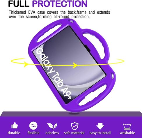 AVAWO Kids Case for Samsung Galaxy Tab A9+/A9 Plus 11 Inch 2023 Case, with Strap, Shockproof Lightweight Handle Stand 2023 Model (SM-X210/X216/X218) with Lanyard, Blue in Saudi Arabia