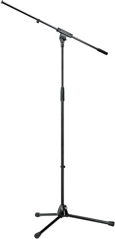 K&M Konig & Meyer 21060.500.87 Tripod Microphone Stand With Boom Arm | Clutch Height Adjustment | Soft-Touch Lock | Folding Leg Design | Zinc Die-Cast Base | German Made | Gray Powder Coated in Saudi Arabia