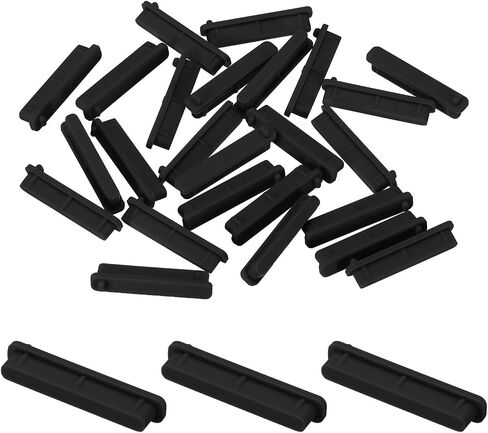 MECCANIXITY 25pcs SD Port Duct Covers Caps Silicone Plugs حامي لكاميرا الكمبيوتر المحمول أنثى SD التوصيل، أسود in Saudi Arabia