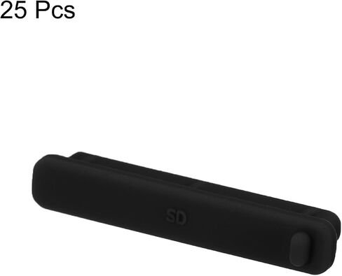 MECCANIXITY 25pcs SD Port Duct Covers Caps Silicone Plugs حامي لكاميرا الكمبيوتر المحمول أنثى SD التوصيل، أسود in Saudi Arabia