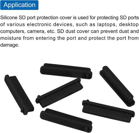MECCANIXITY 25pcs SD Port Duct Covers Caps Silicone Plugs حامي لكاميرا الكمبيوتر المحمول أنثى SD التوصيل، أسود in Saudi Arabia
